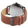 Montre bracelet cuir synthétique brun Excellanc Homme cadran bleu 41 mm