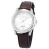 Montre Homme Flair bracelet cuir véritable brun cadran argenté 40 mm