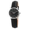 Montre Just Watch bracelet cuir véritable noir titane Femme