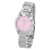 Montre Femme Q&Q bracelet acier inoxydable argenté cadran rose 34 mm