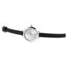 Montre Excellanc bracelet cuir synthétique noir Femme cadran argenté 32 mm