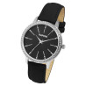 Montre bracelet cuir véritable noir brilliance Femme Raptor