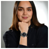 Montre bracelet cuir véritable noir brilliance Femme Raptor