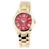 Montre Femme Excellanc bracelet métal doré cadran rouge