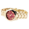 Montre Femme Excellanc bracelet métal doré cadran rouge