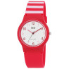 Montre Femme Q&Q bracelet silicone rouge cadran blanc