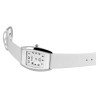 Montre Akzent Femme bracelet cuir synthétique blanc cadran blanc