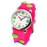 Montre Enfant Excellanc bracelet silicone rose motifs tennis