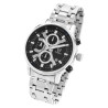 Montre Homme bracelet acier inoxydable argenté chronographe 44 mm Pierrini