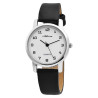 Montre Adrina bracelet cuir synthétique noir Femme cadran blanc