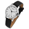 Montre Adrina bracelet cuir synthétique noir Femme cadran blanc