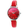 Montre Femme Akzent bracelet cuir synthétique rouge placage IP
