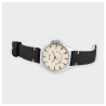 Montre Homme bracelet cuir véritable noir Raptor cadran crème