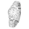 Montre bracelet acier inoxydable argenté Femme Q&Q cadran blanc 22 mm