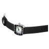 Montre Raptor Femme bracelet cuir véritable noir cadran vert