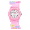Montre Enfant QBos bracelet silicone rose fleur
