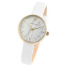 Montre Just Watch bracelet cuir véritable blanc Femme cadran blanc 30 mm