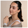 Montre Just Watch bracelet cuir véritable blanc Femme cadran blanc 30 mm
