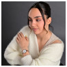 Montre Femme Raptor bracelet acier inoxydable doré rose cadran blanc