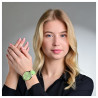 Montre Femme Raptor bracelet cuir véritable vert sunny 36 mm