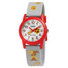 Montre Enfant Q&Q bracelet silicone gris motif chien cadran blanc