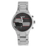 Montre Akzent Homme bracelet acier inoxydable argenté cadran gris 46 mm
