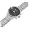 Montre Akzent Homme bracelet acier inoxydable argenté cadran gris 46 mm