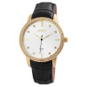 Montre bracelet cuir synthétique noir Akzent Femme cadran blanc 42 mm