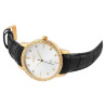 Montre bracelet cuir synthétique noir Akzent Femme cadran blanc 42 mm