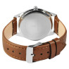 Montre Homme Excellanc bracelet cuir synthétique brun cadran bleu 35 mm