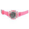 Montre Mixte Xinjia bracelet silicone rose cadran blanc