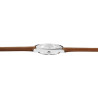 Montre Homme Excellanc bracelet cuir synthétique brun cadran blanc 32 mm