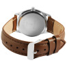 Montre Homme Excellanc bracelet cuir synthétique brun cadran blanc 32 mm