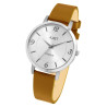 Montre bracelet cuir véritable moutarde titane Femme Just Watch