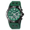 Montre bracelet cuir véritable vert chronographe Raptor Homme