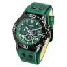 Montre bracelet cuir véritable vert chronographe Raptor Homme