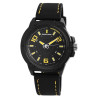 Montre Homme Excellanc bracelet cuir synthétique noir cadran noir