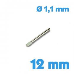 Goupille à embout moleté 12 mm  montre - Diamètre 1,1