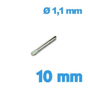 Goupille à embout moleté 10 mm pour bracelet montre - Diamètre 1,1