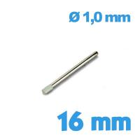 Tige à embout strié 16 mm pour bracelet  - Diamètre 1,0