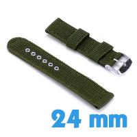Bracelet Nylon 2.4 cm Vert kaki de montre 