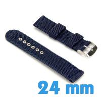Bracelet de montre pas cher Bleu marine Nylon 24 mm 