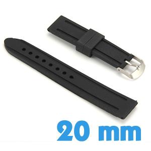 Bracelet pour montre 2 cm Noir Silicone pas cher