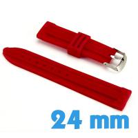 Bracelet Silicone Rouge de montre 24mm de qualité