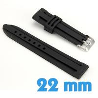 Bracelet Silicone 22mm Noir montre pas cher