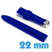Bracelet Silicone Bleu 22mm de montre pas cher