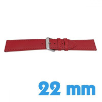 Bracelet Cuir Rouge pour Montre 22 mm