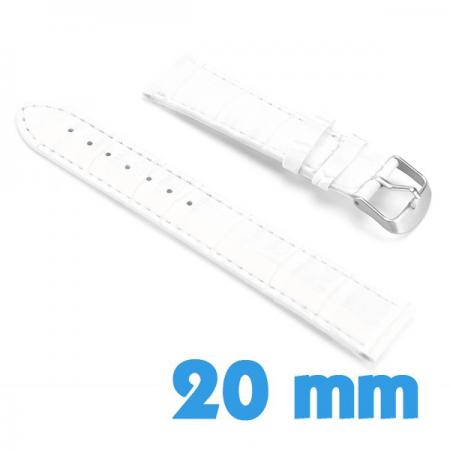 Bracelet De Montre En Cuir Blanc - 14 Mm - Neuf Avec étiquettes