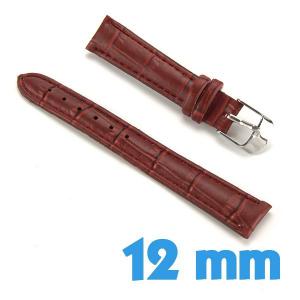 Bracelet 12mm Rouge de montre Cuir Synthétique croco