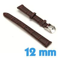 Bracelet pour montre Marron Cuir Synthétique 12 mm croco